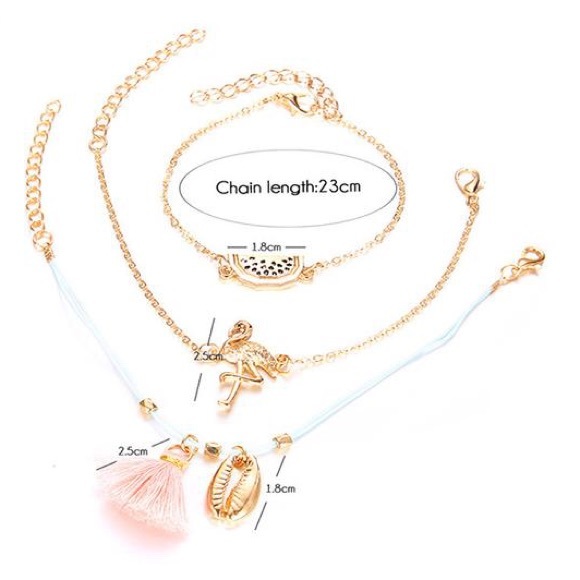 Flamingo/Lobster/Watermelon 3-Pc Bracelet Set - Picture 2 of 8